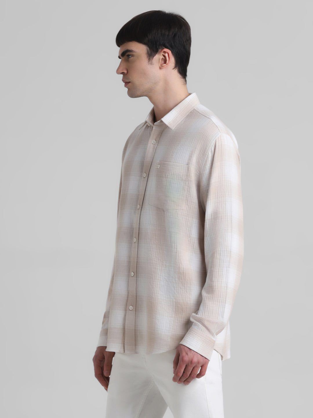 Cotton-Linen Check Shirt