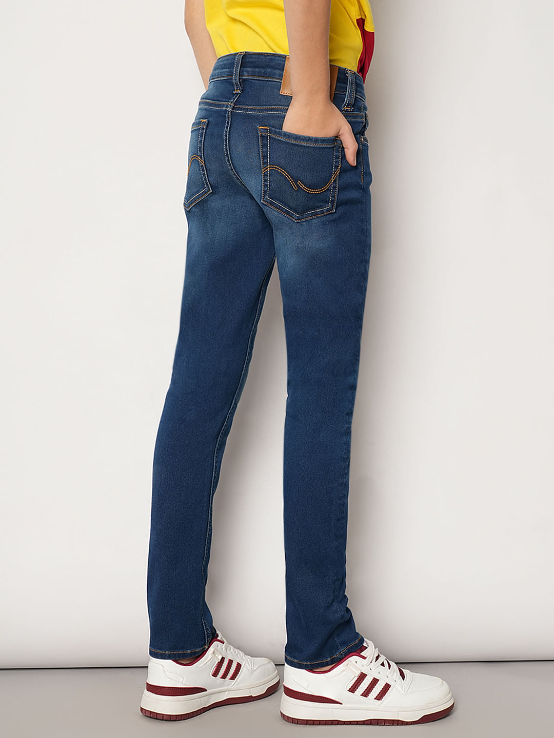 Boys Blue Mid Rise Regular Fit Jeans