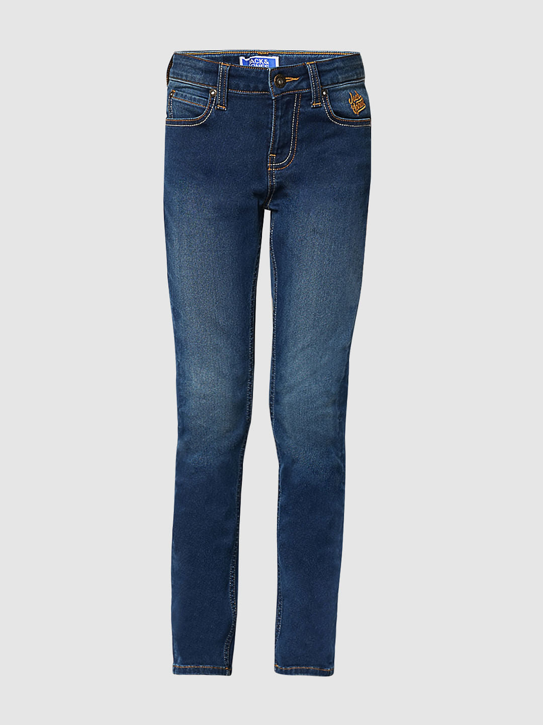 Boys Blue Mid Rise Regular Fit Jeans