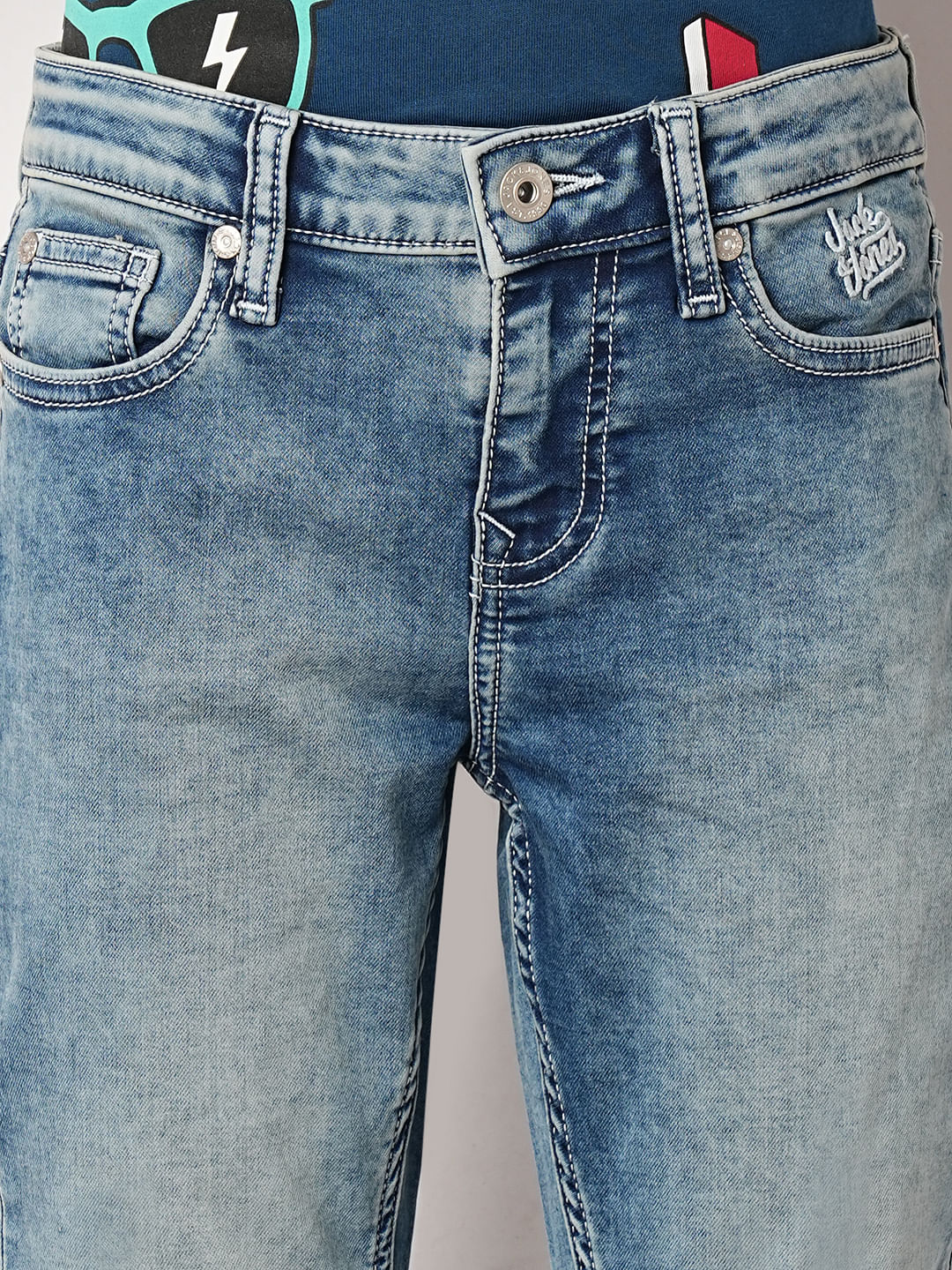 Blue Washed Regular Fit Jeans