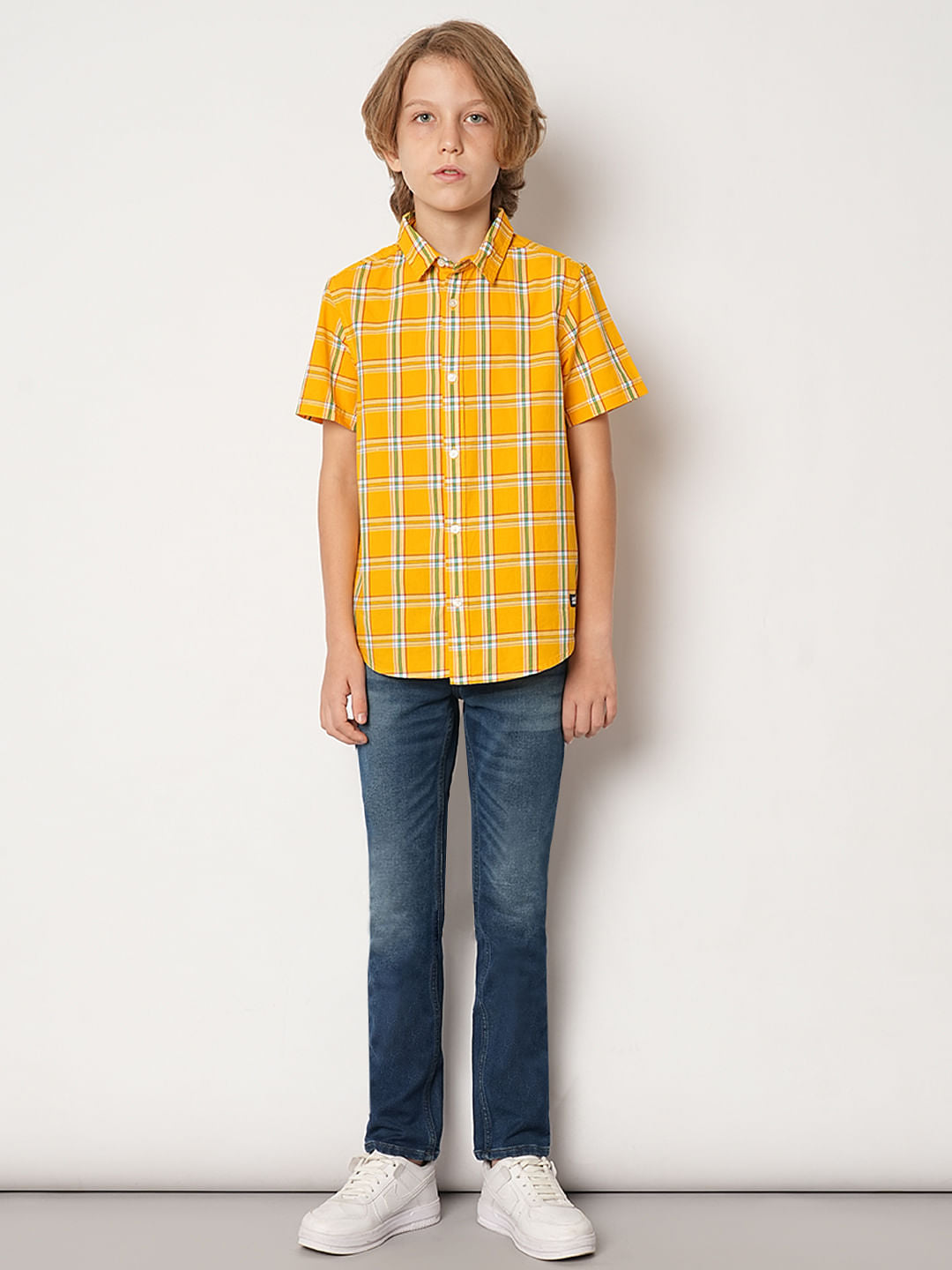 Boys Blue Mid Rise Regular Fit Jeans