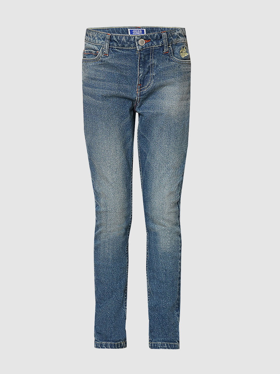 Boys Blue Mid Rise Regular Fit Jeans
