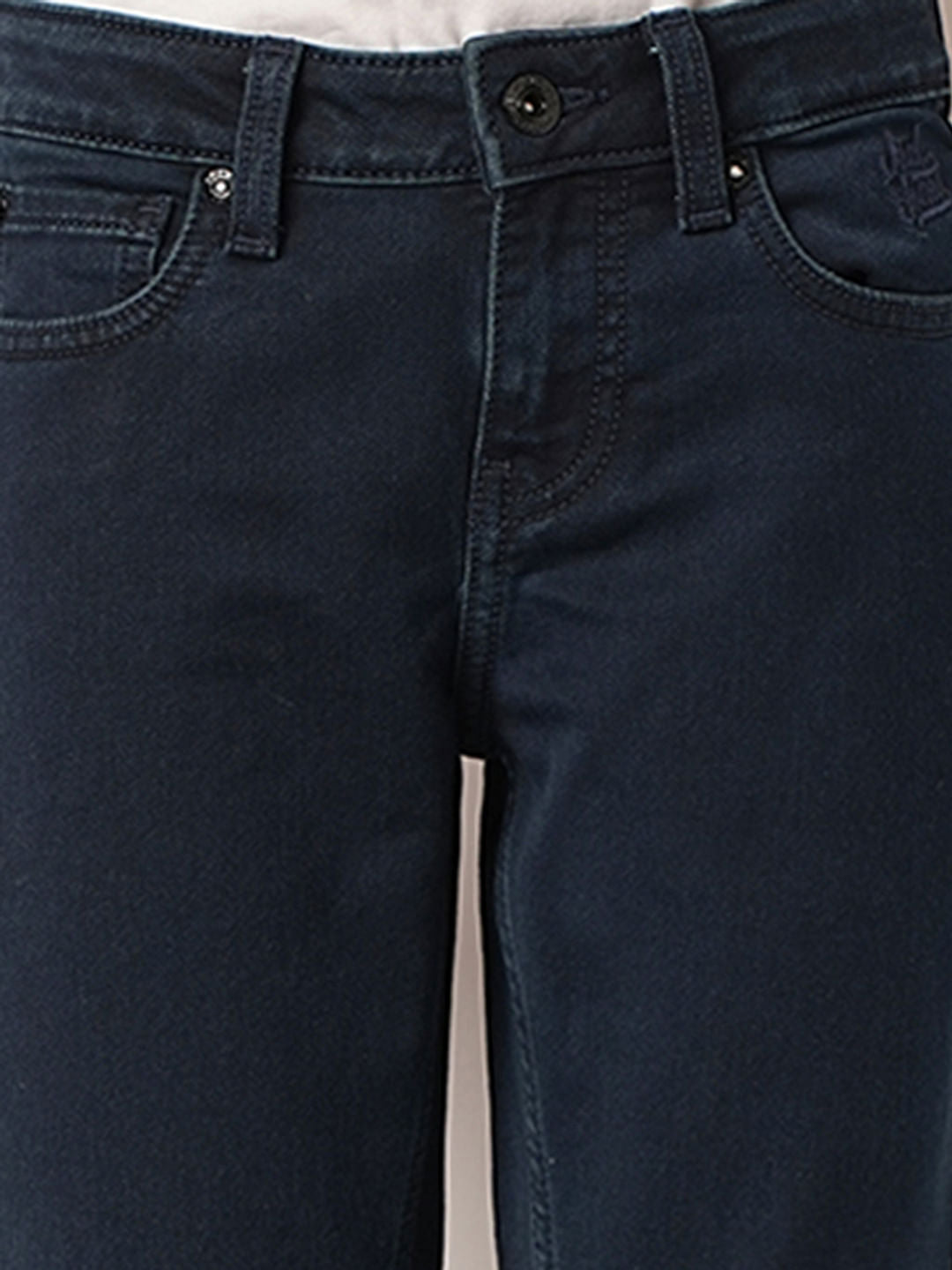 Boys Dark Blue Mid Rise Straight Fit Jeans