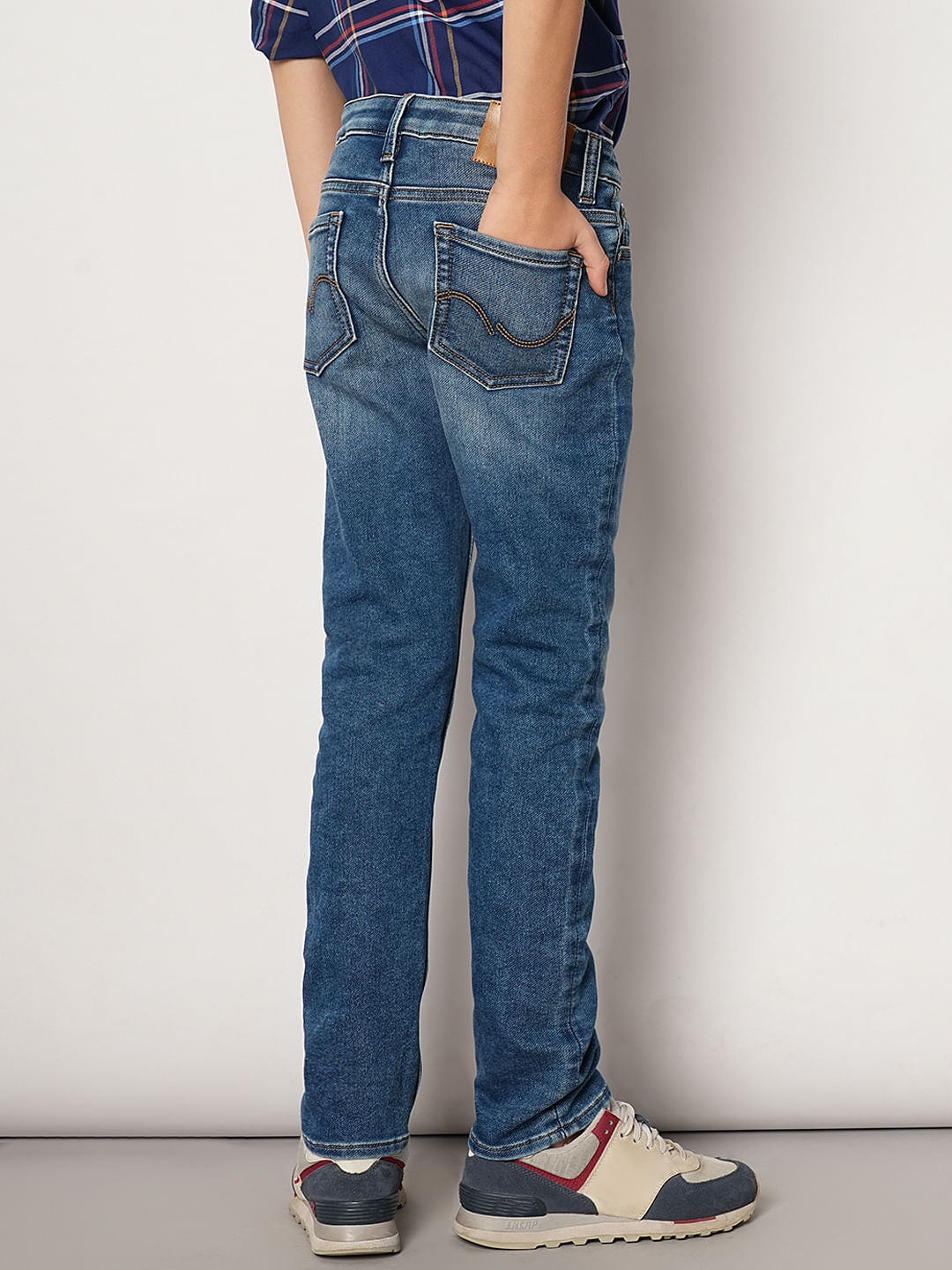 Boys Blue Mid Rise Regular Fit Jeans