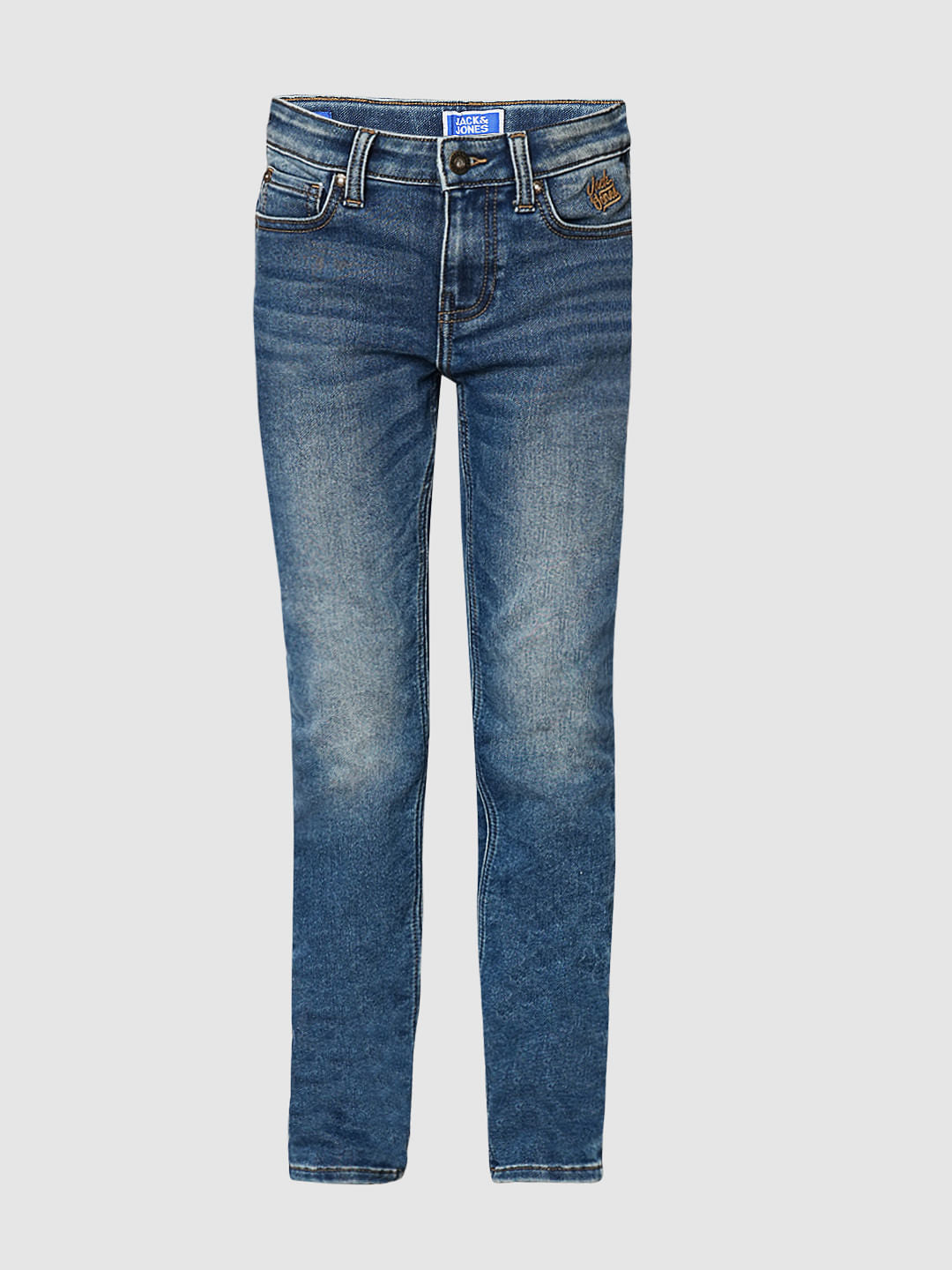 Boys Blue Mid Rise Regular Fit Jeans