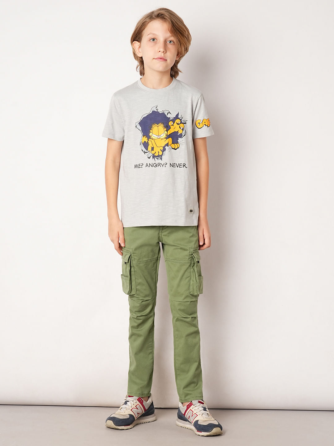 Dark Green Mid Rise Cotton Pants