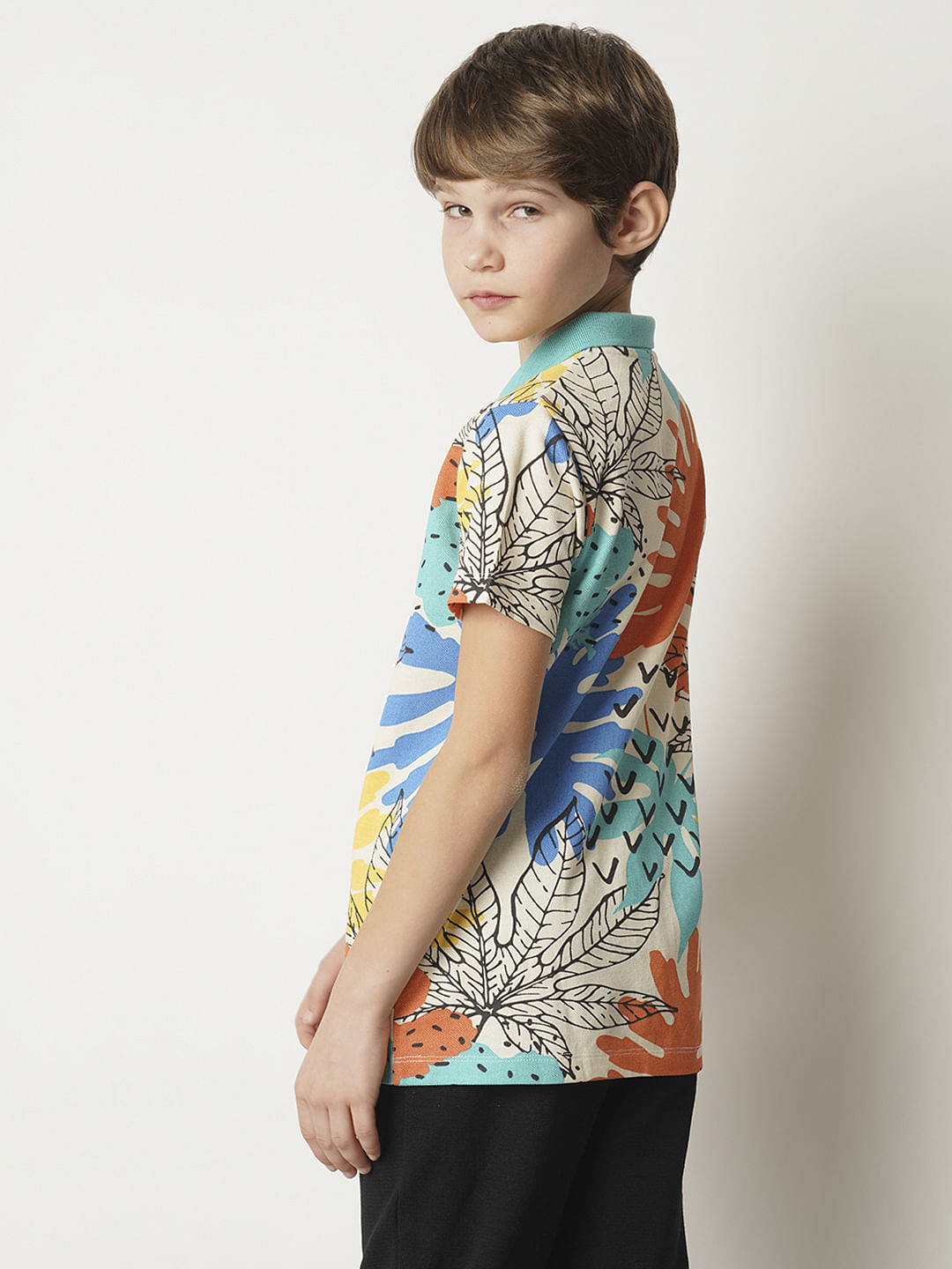 Yellow Printed Polo T-shirt