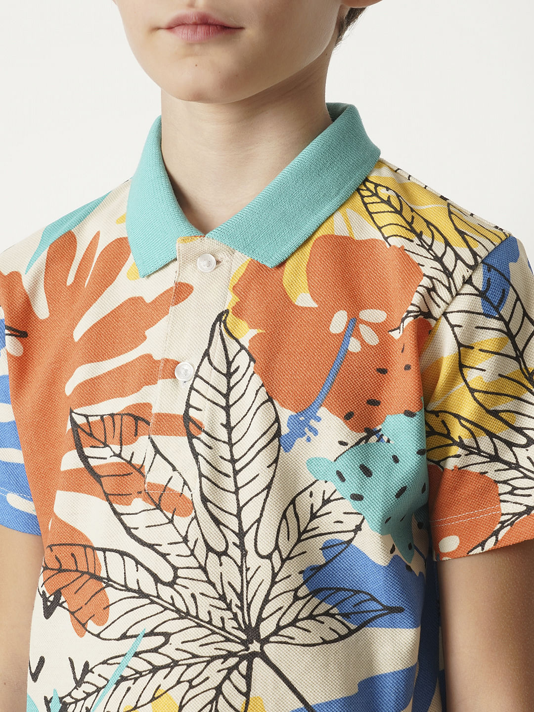 Yellow Printed Polo T-shirt