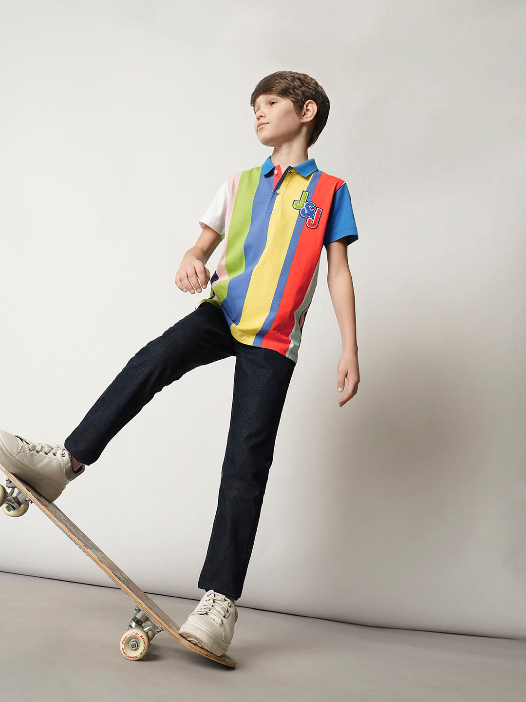 Boys Blue Colourblocked Polo T-shirt