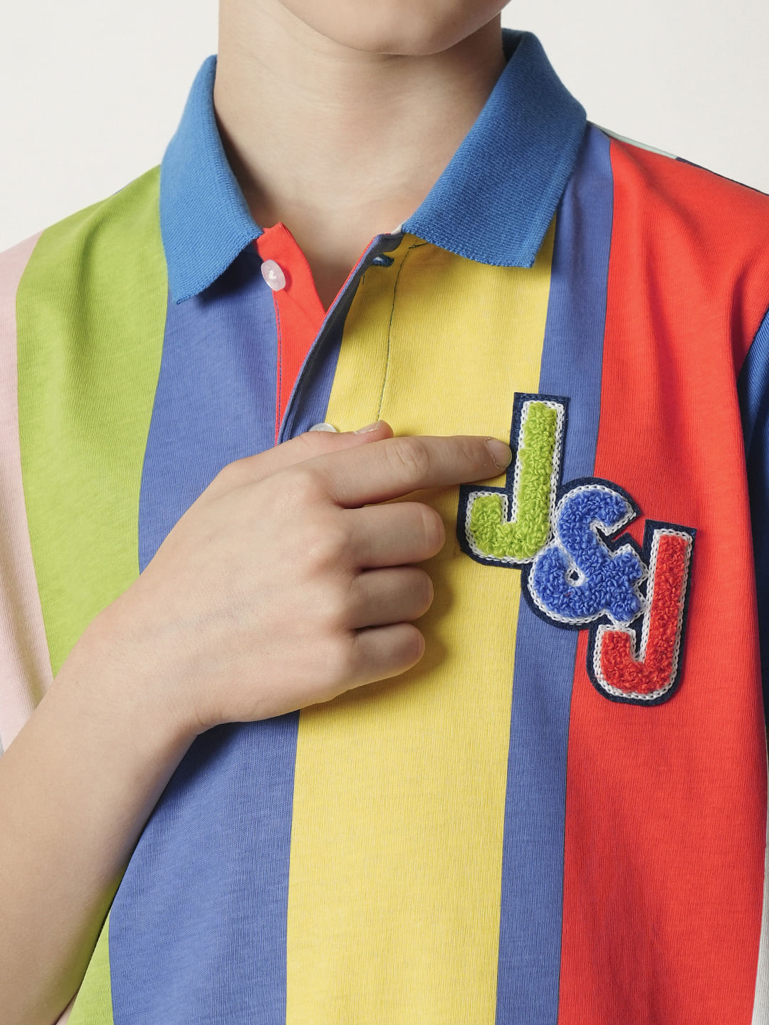 Boys Blue Colourblocked Polo T-shirt