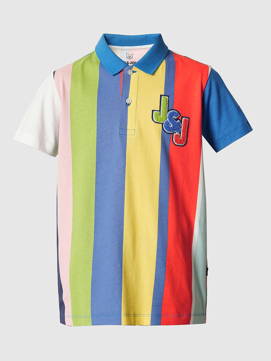 Boys Blue Colourblocked Polo T-shirt