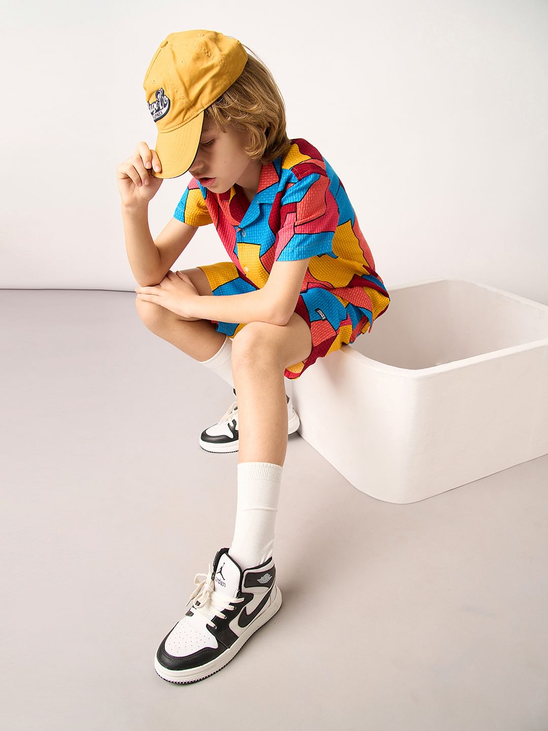 Boys Multi-Colour Abstract Print Co-ord Set Shirt