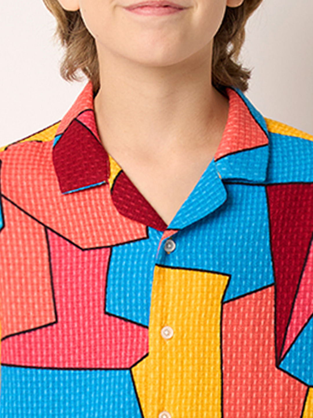 Boys Multi-Colour Abstract Print Co-ord Set Shirt