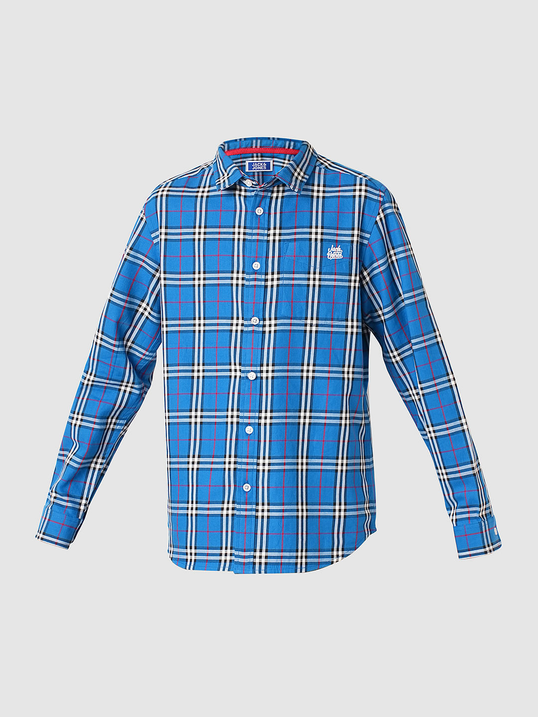 Boys Blue Check Full Sleeves Shirt