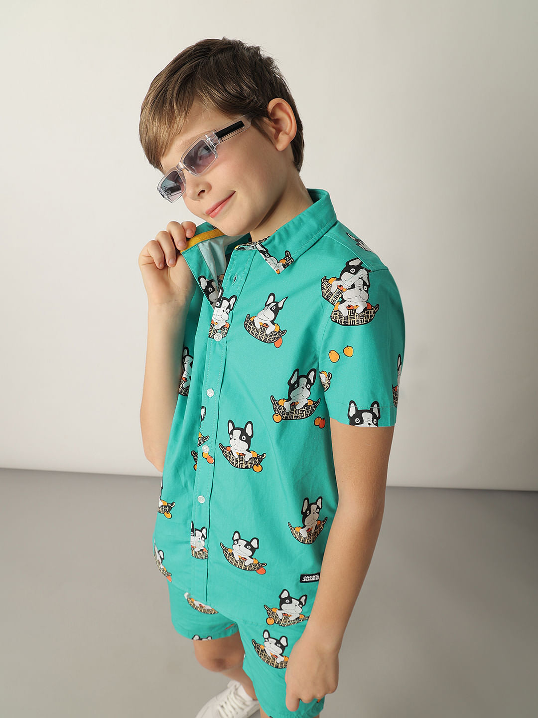 Boys Blue Doggo Print Co-ord Set Shirt