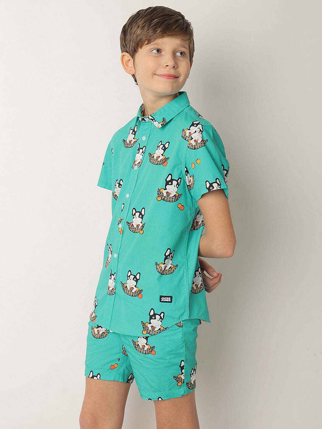 Boys Blue Doggo Print Co-ord Set Shirt