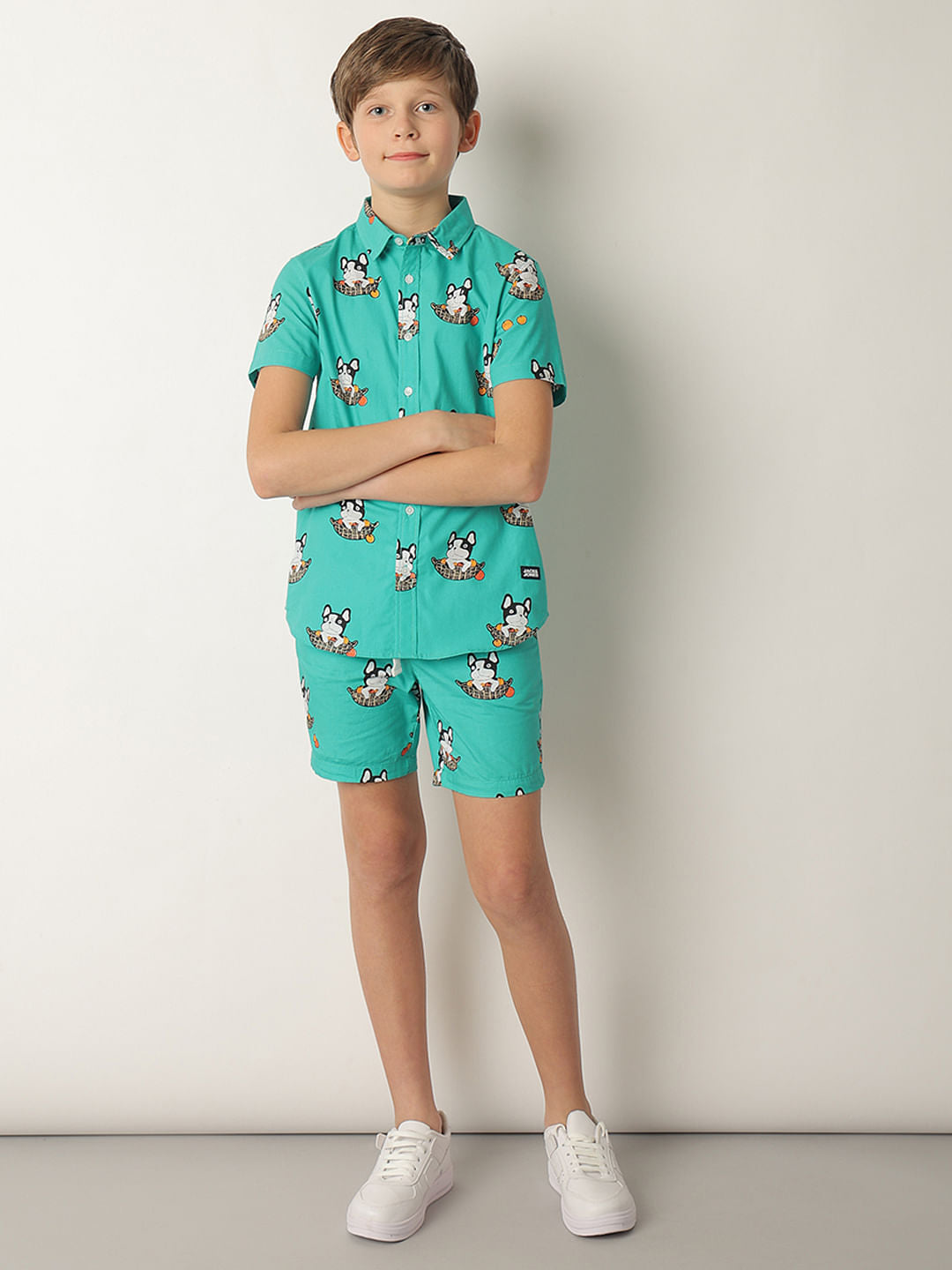 Boys Blue Doggo Print Co-ord Set Shirt