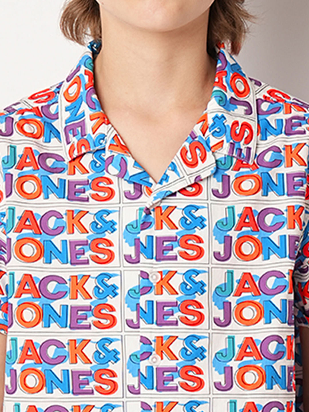 White Logo Print Co-ord Set Shirt