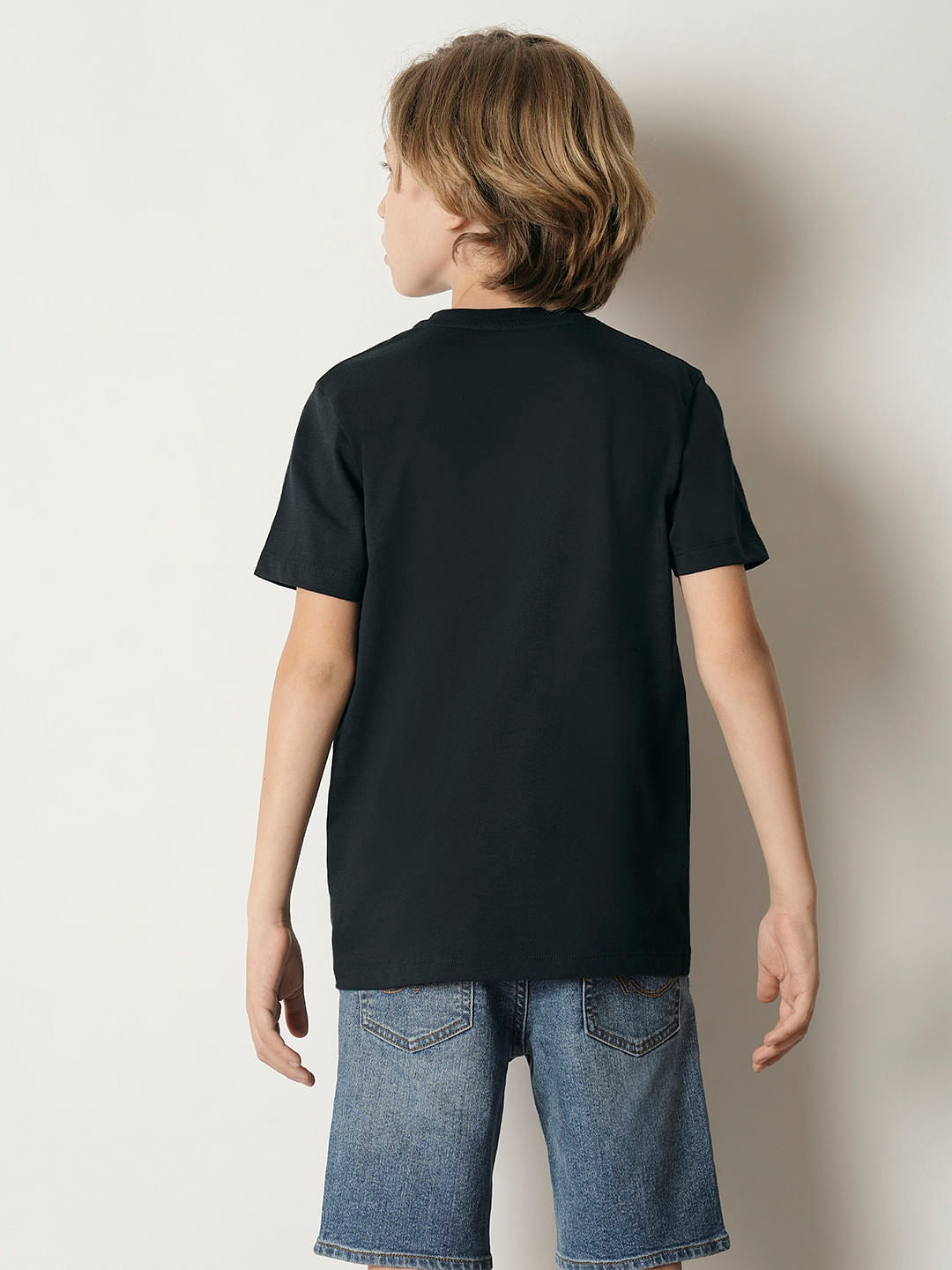 Boys Blue Logo Print Crew Neck T-shirt