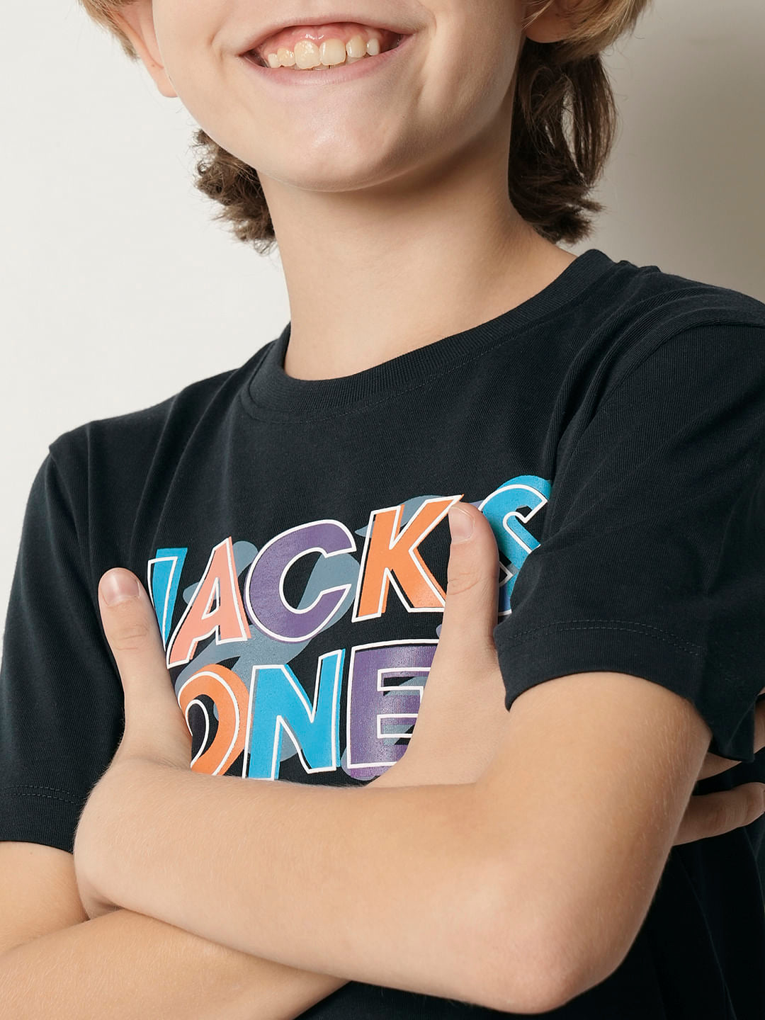 Boys Blue Logo Print Crew Neck T-shirt