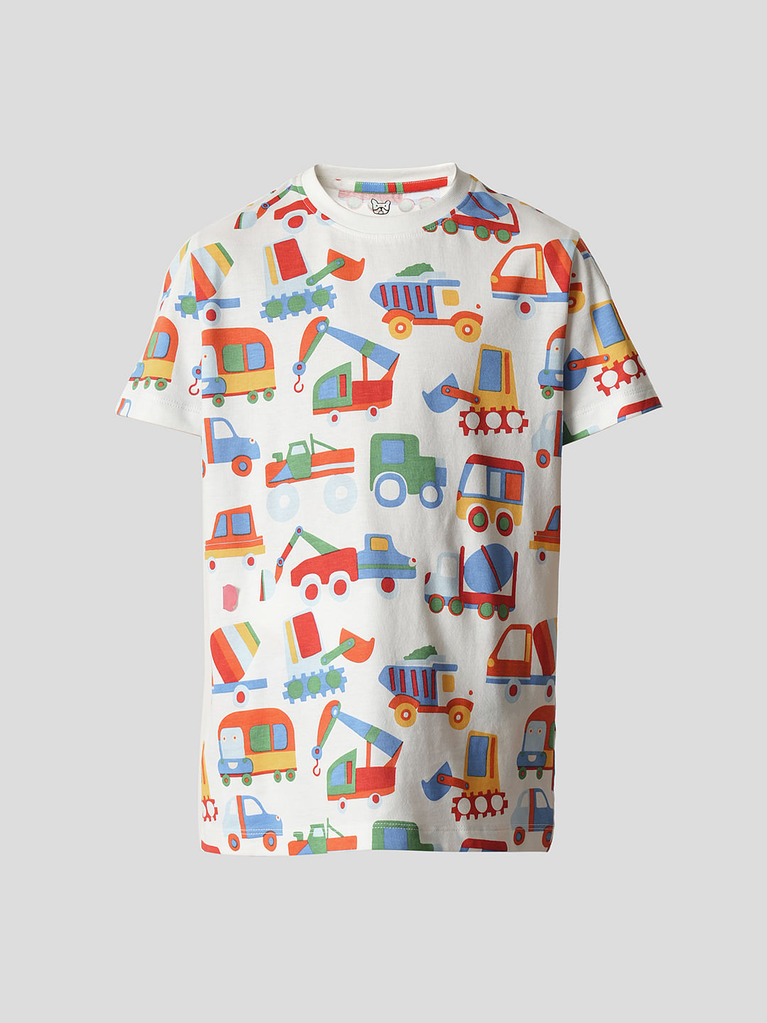 Boys White Car Print Co-ord Set T-shirt