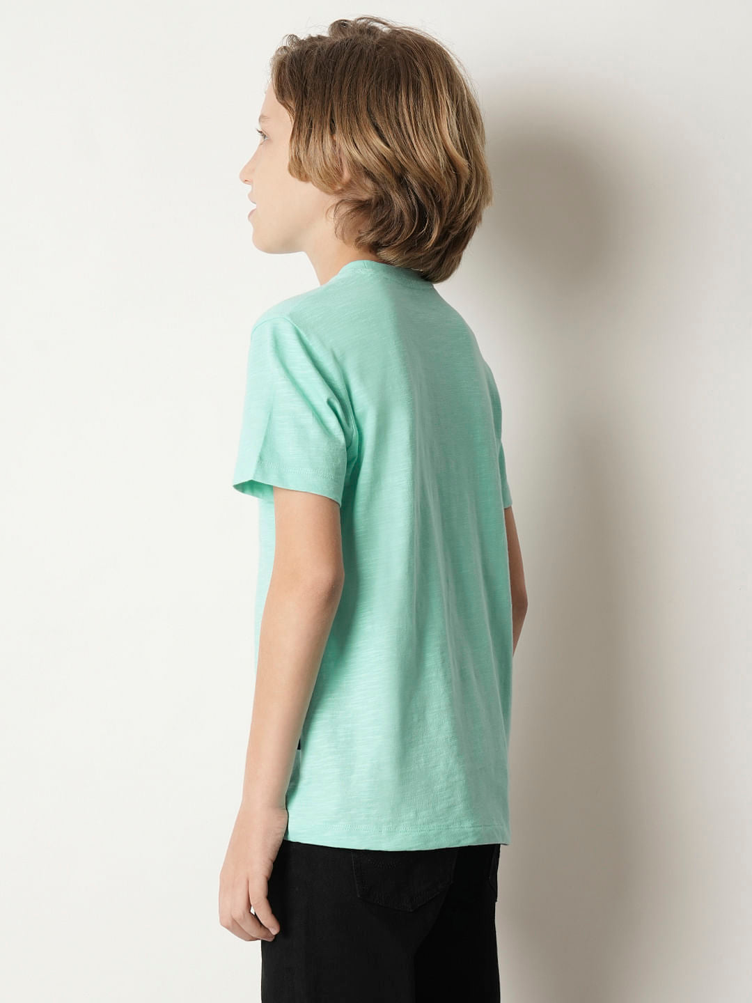 Boys Blue Logo Print Crew Neck T-shirt