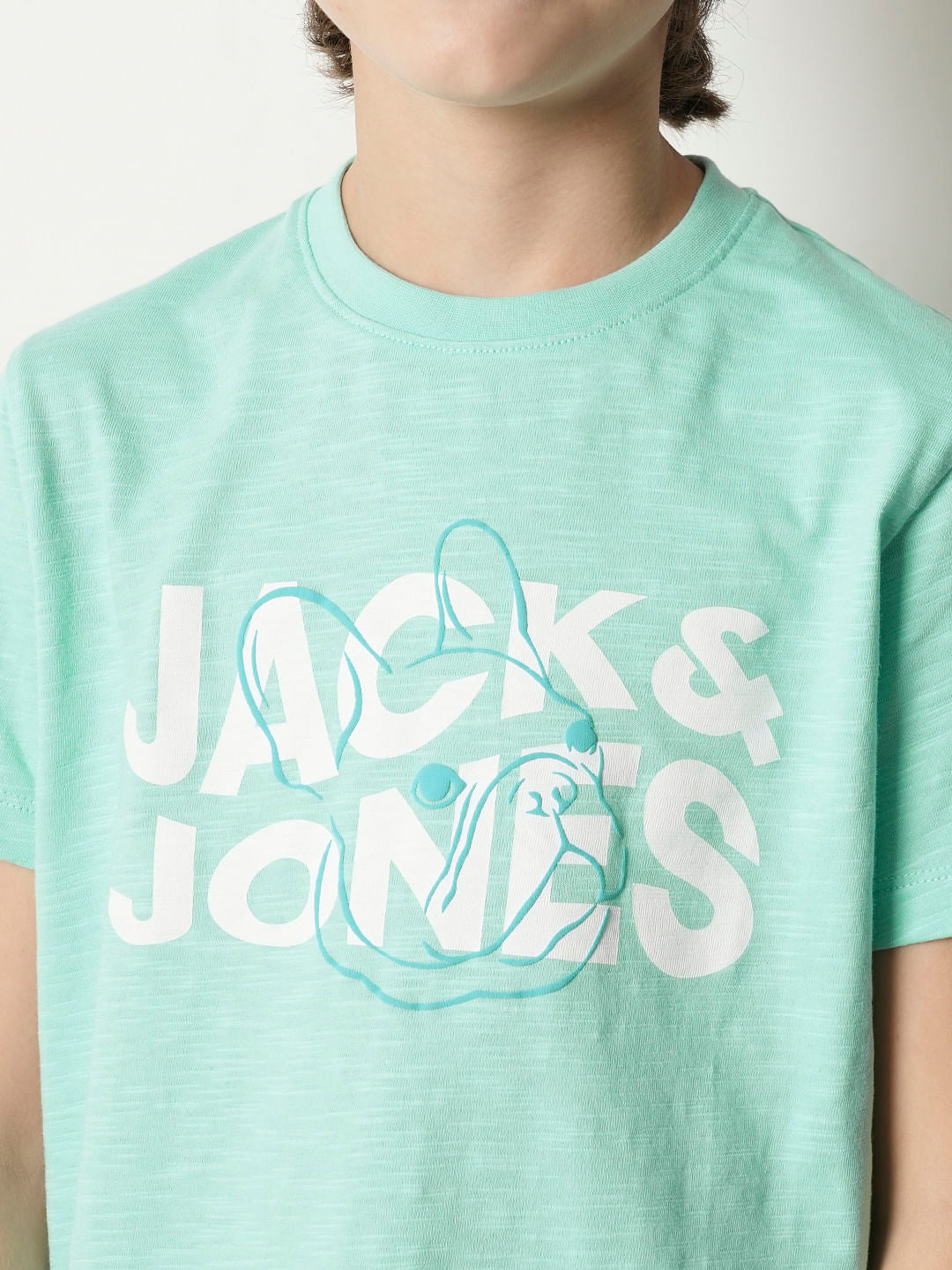 Boys Blue Logo Print Crew Neck T-shirt