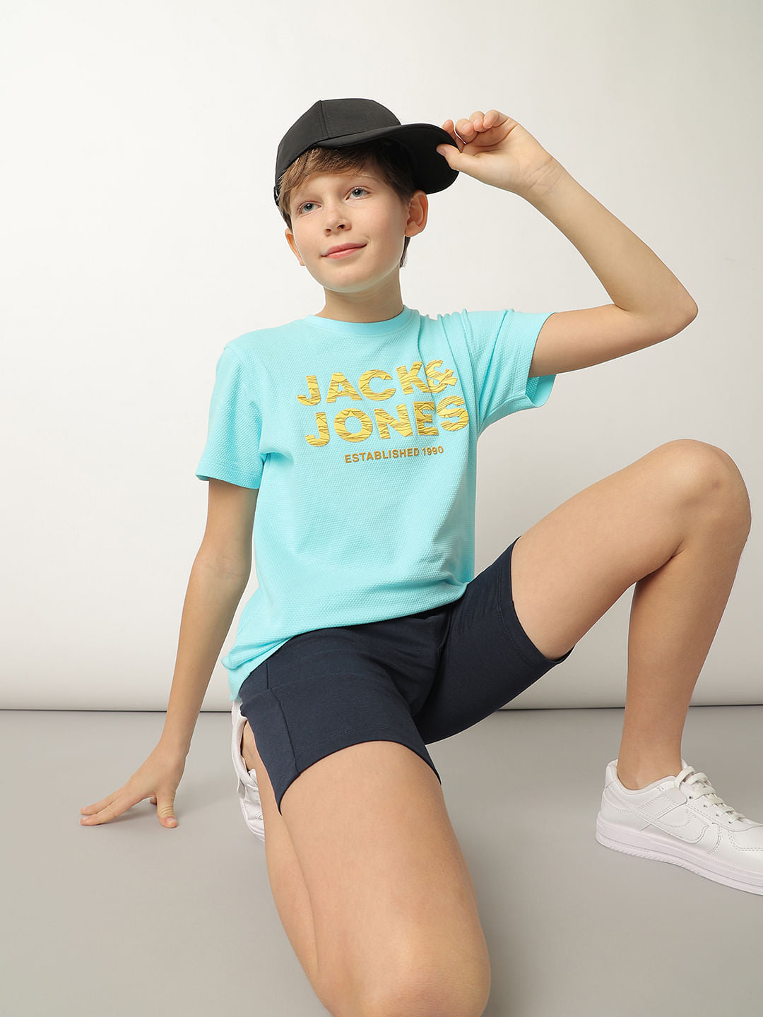 Boys Blue Logo Crew Neck T-shirt