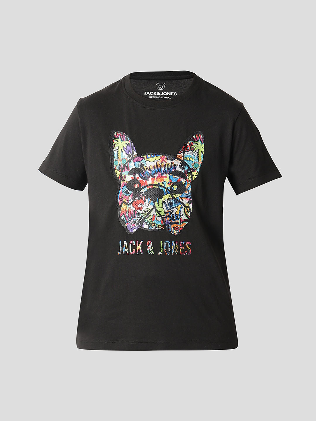 Boys Black Graphic Doggo T-shirt