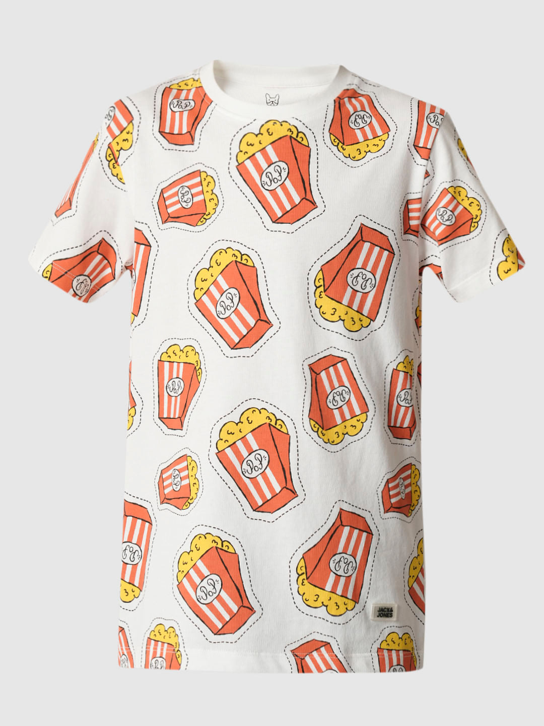 Boys Light Pink Printed Crew Neck T-shirt