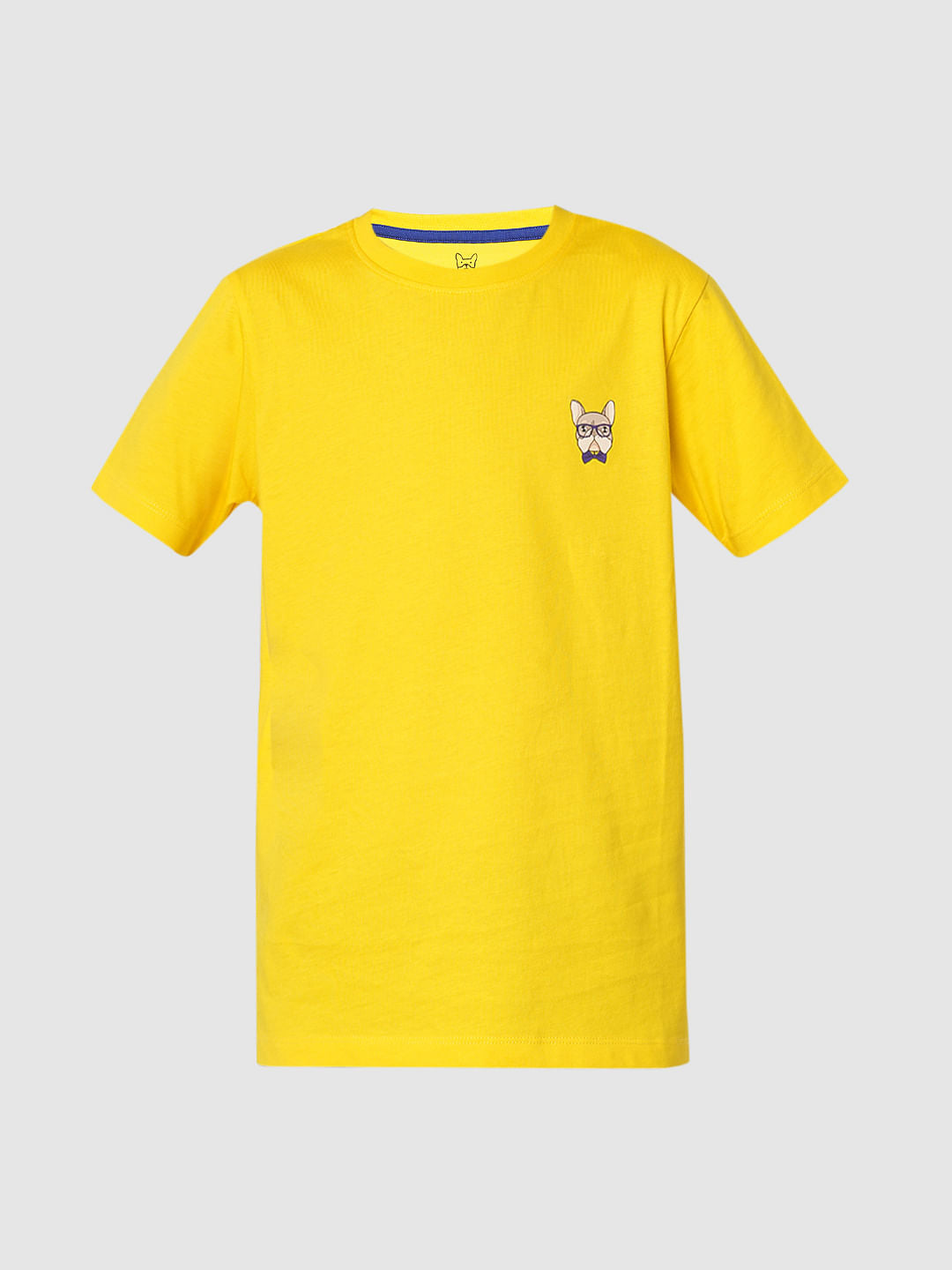 Boys Yellow Doggo Logo Print T-shirt