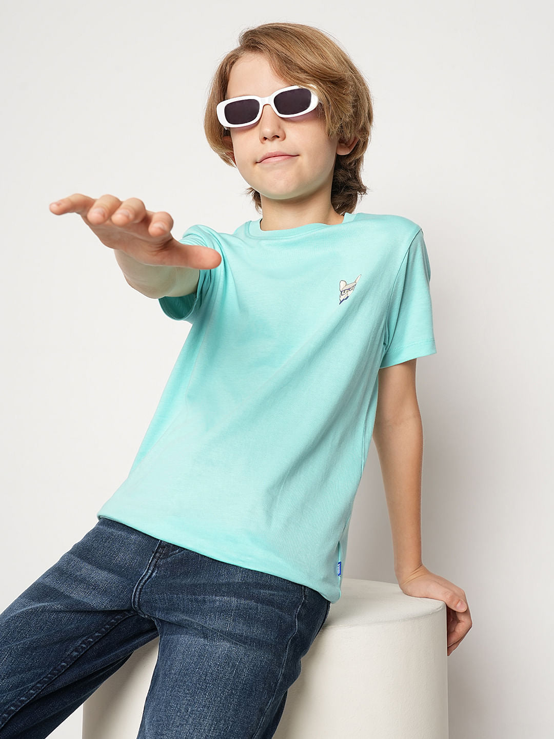 Boys Turquoise Doggo Logo Print T-shirt