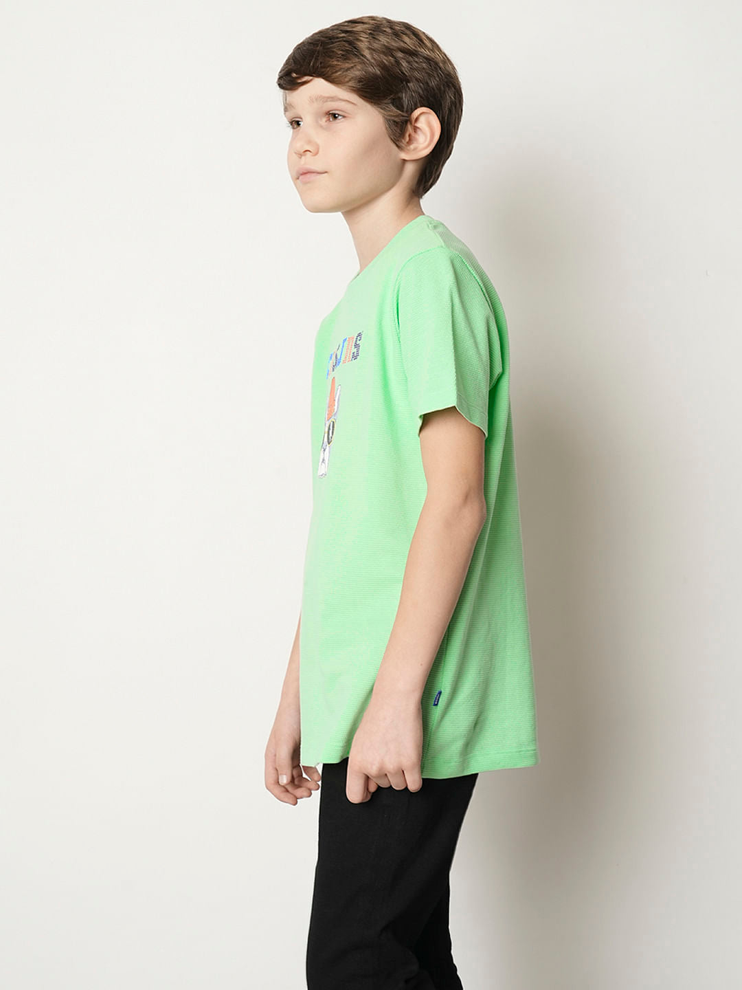 Boys Green Dot Embroidered T-shirt