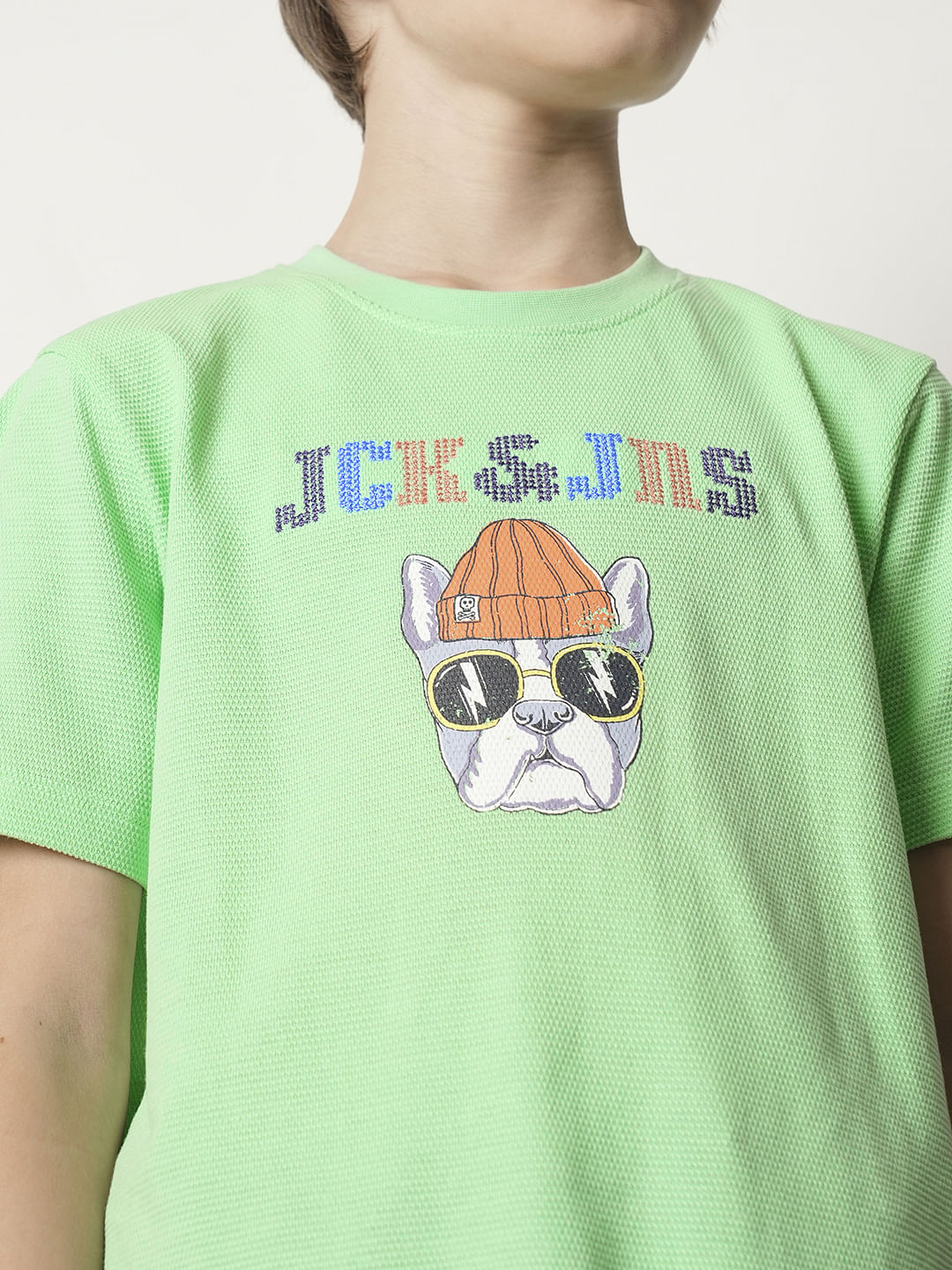 Boys Green Dot Embroidered T-shirt