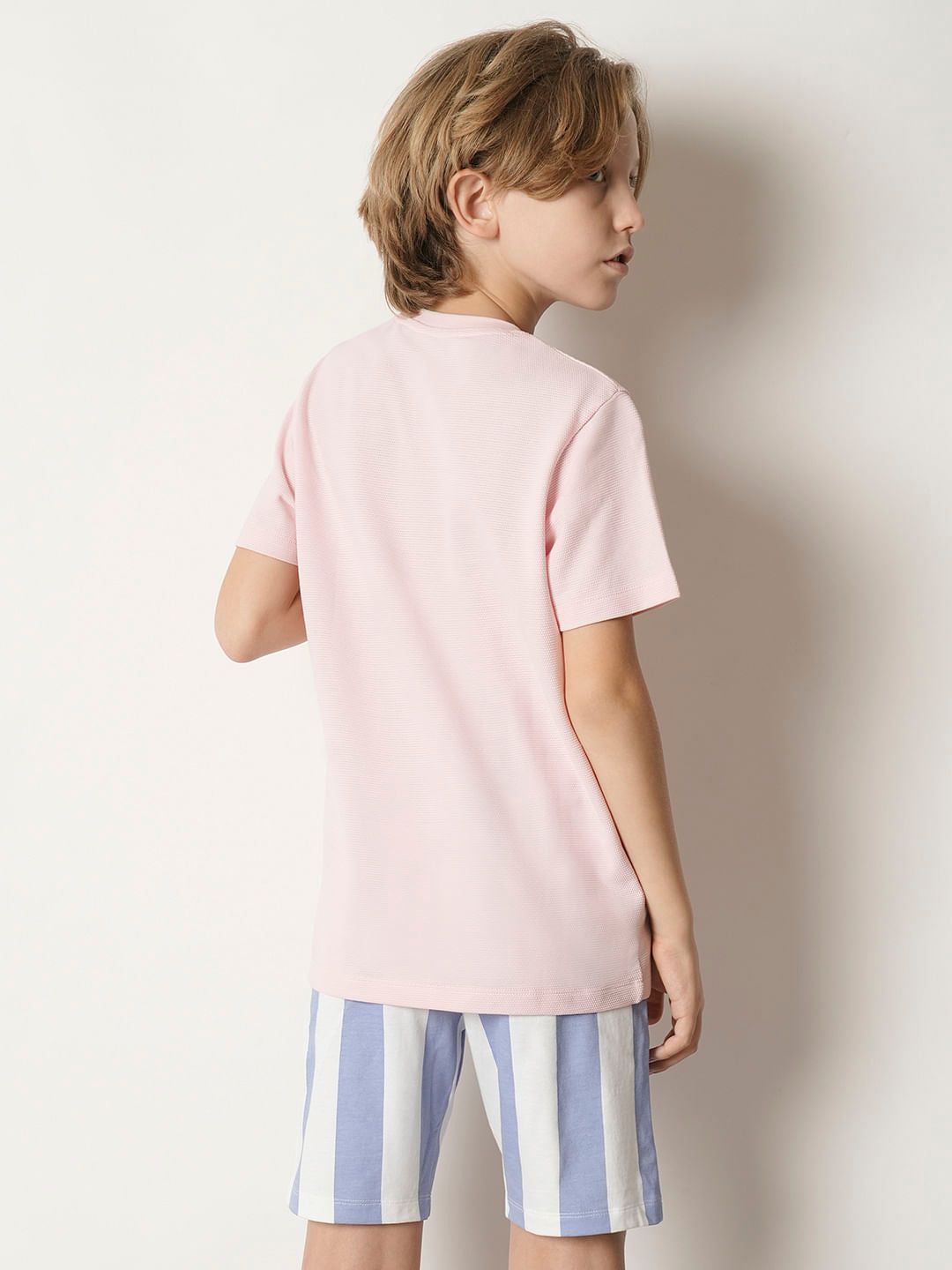 Boys Pink Embroidered Dot T-shirt