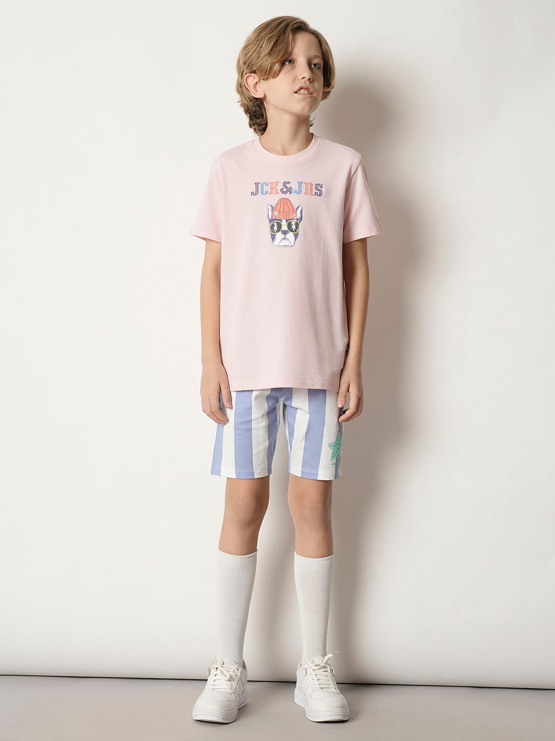 Boys Pink Embroidered Dot T-shirt