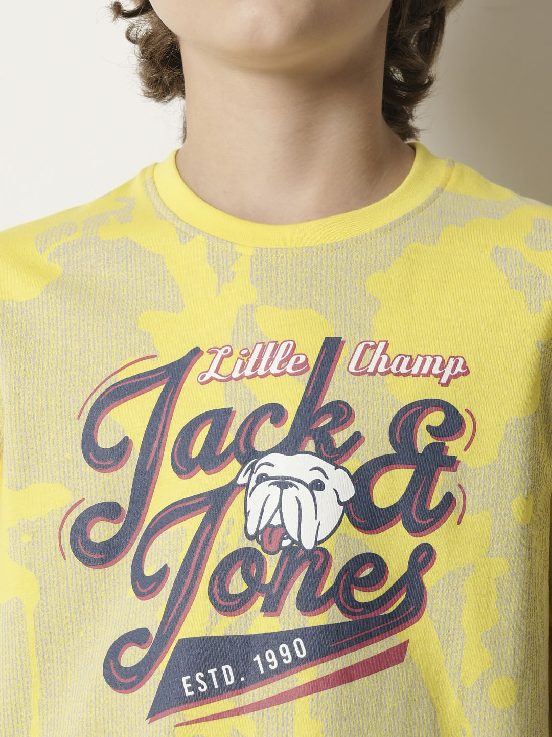 Boys Yellow Printed T-shirt
