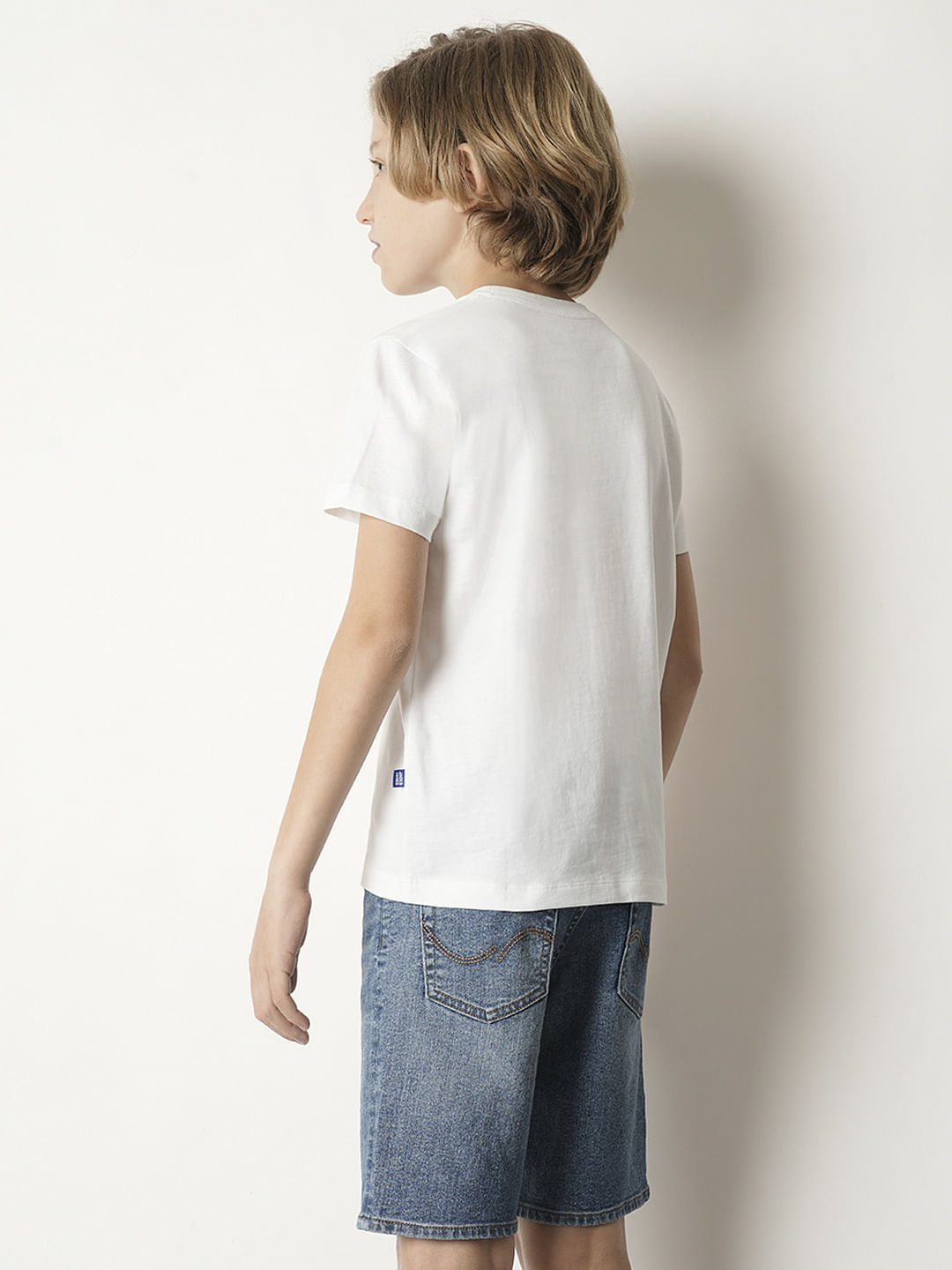 Boys White Doggo Print T-shirt