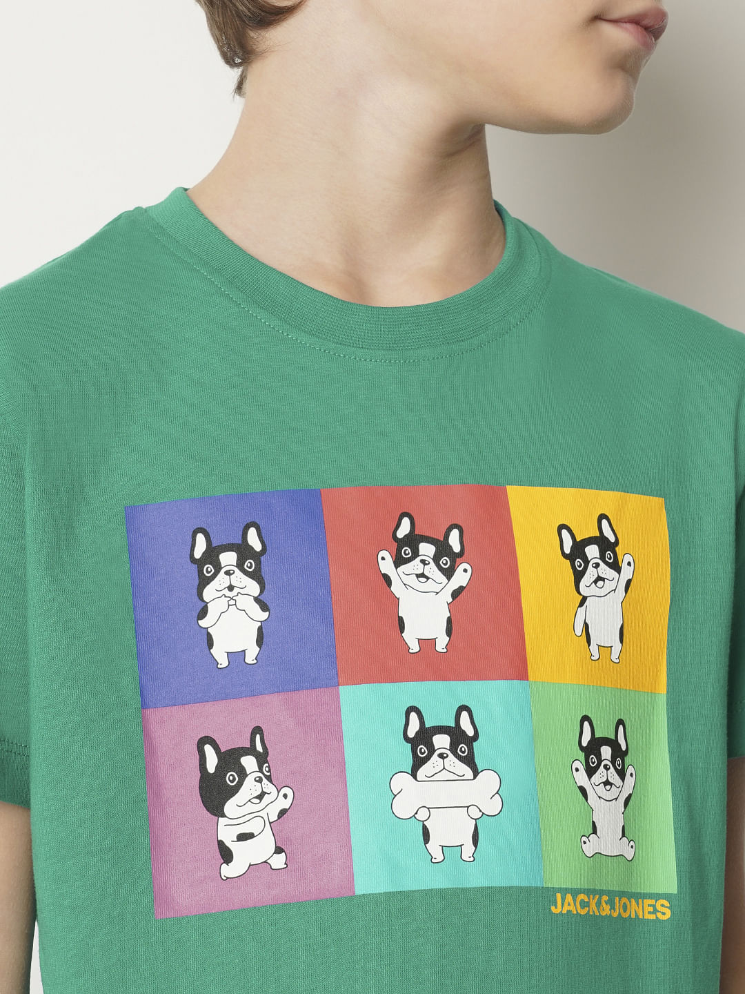 Boys Green Moody Doggo Print T-shirt