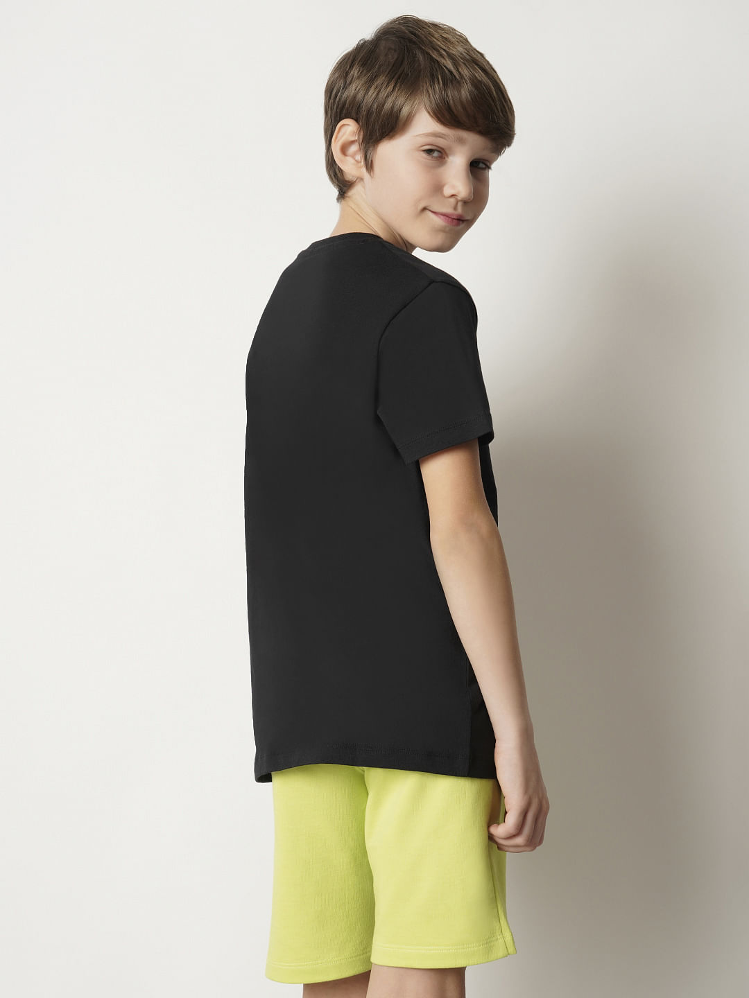 Boys Black Doggo Print T-shirt