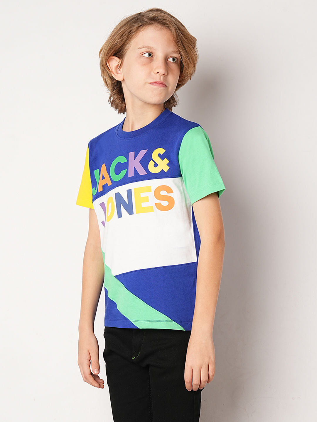 Blue Colourblocked Co-ord Set T-Shirt