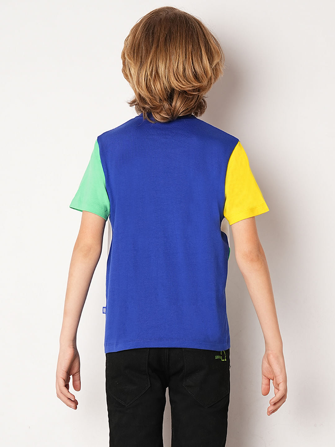 Blue Colourblocked Co-ord Set T-Shirt