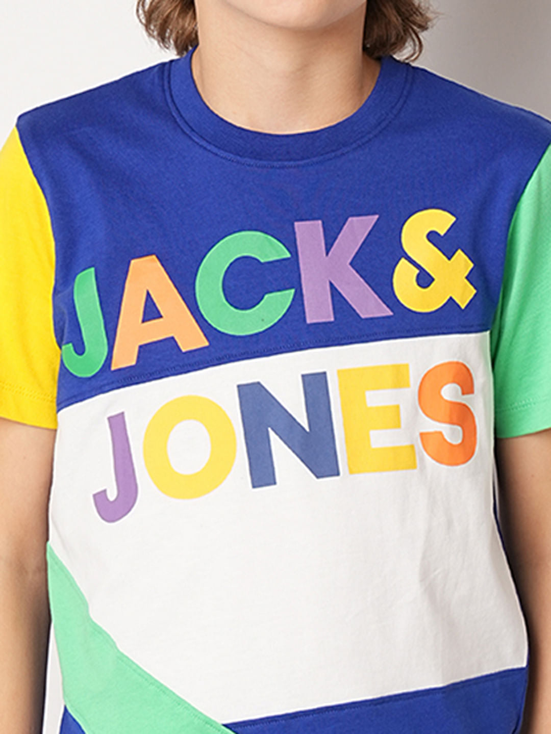 Blue Colourblocked Co-ord Set T-Shirt