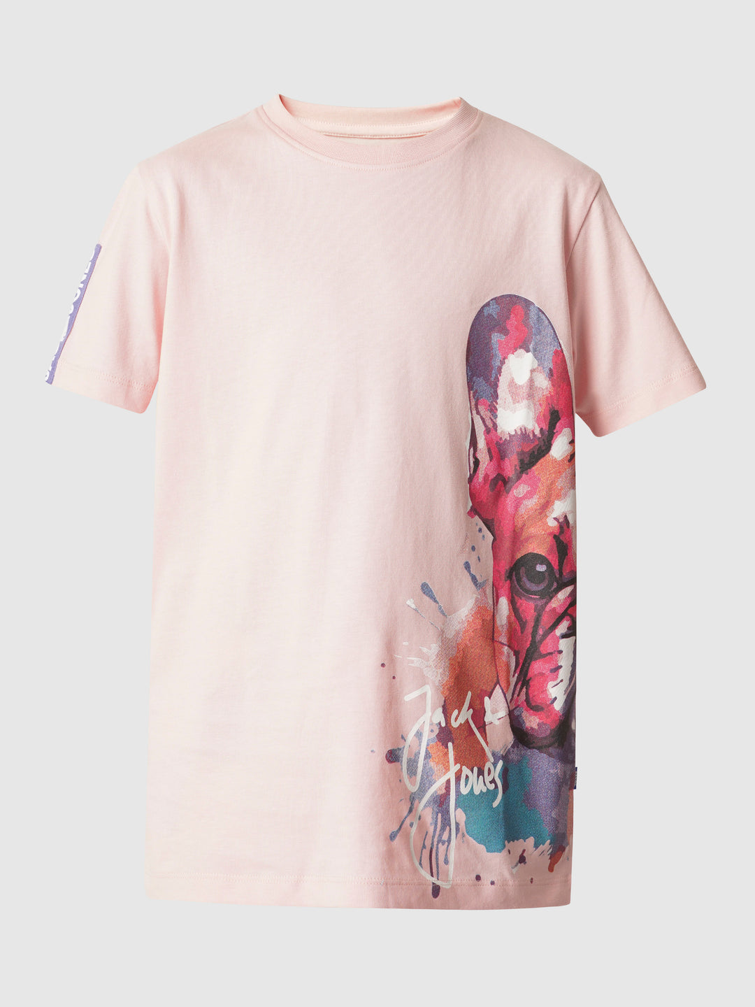 Boys Pink Large Doggo Print T-shirt