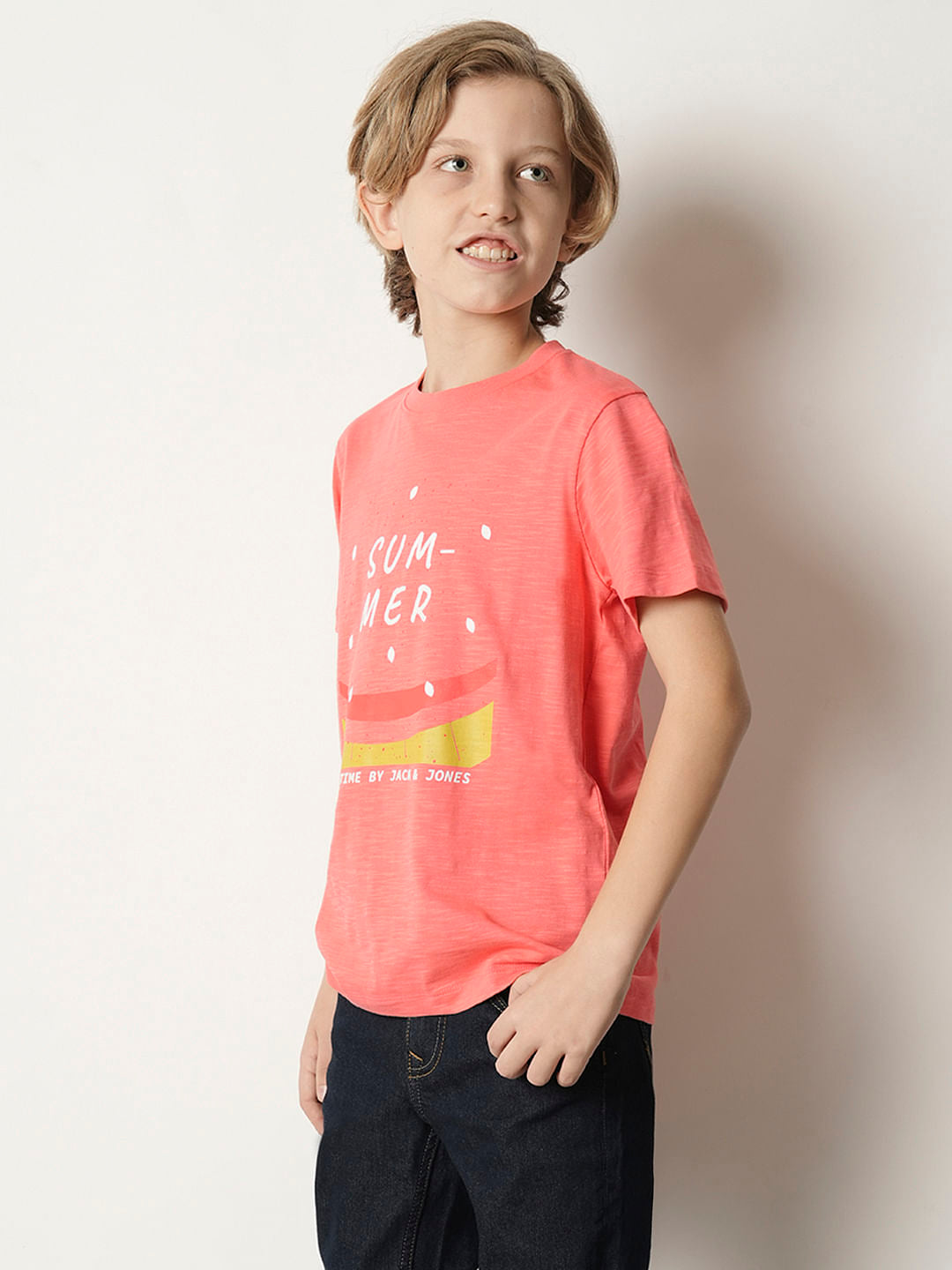 Boys Coral Watermelon Print T-shirt