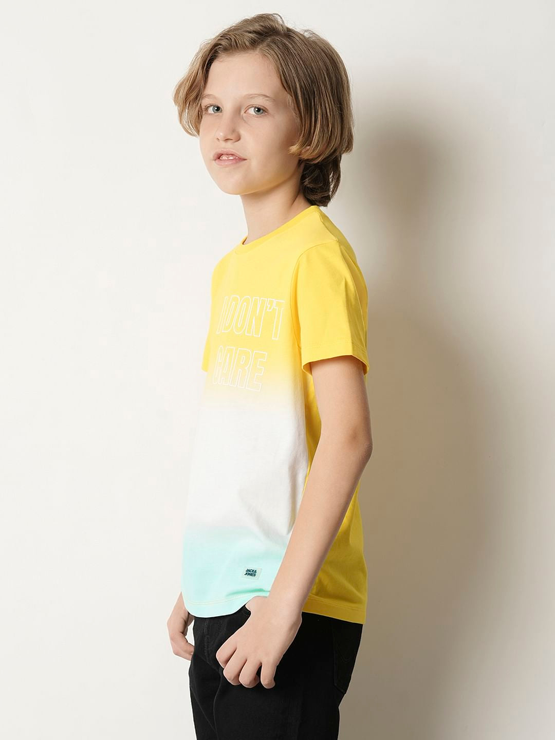 Boys Yellow Ombre Print T-shirt