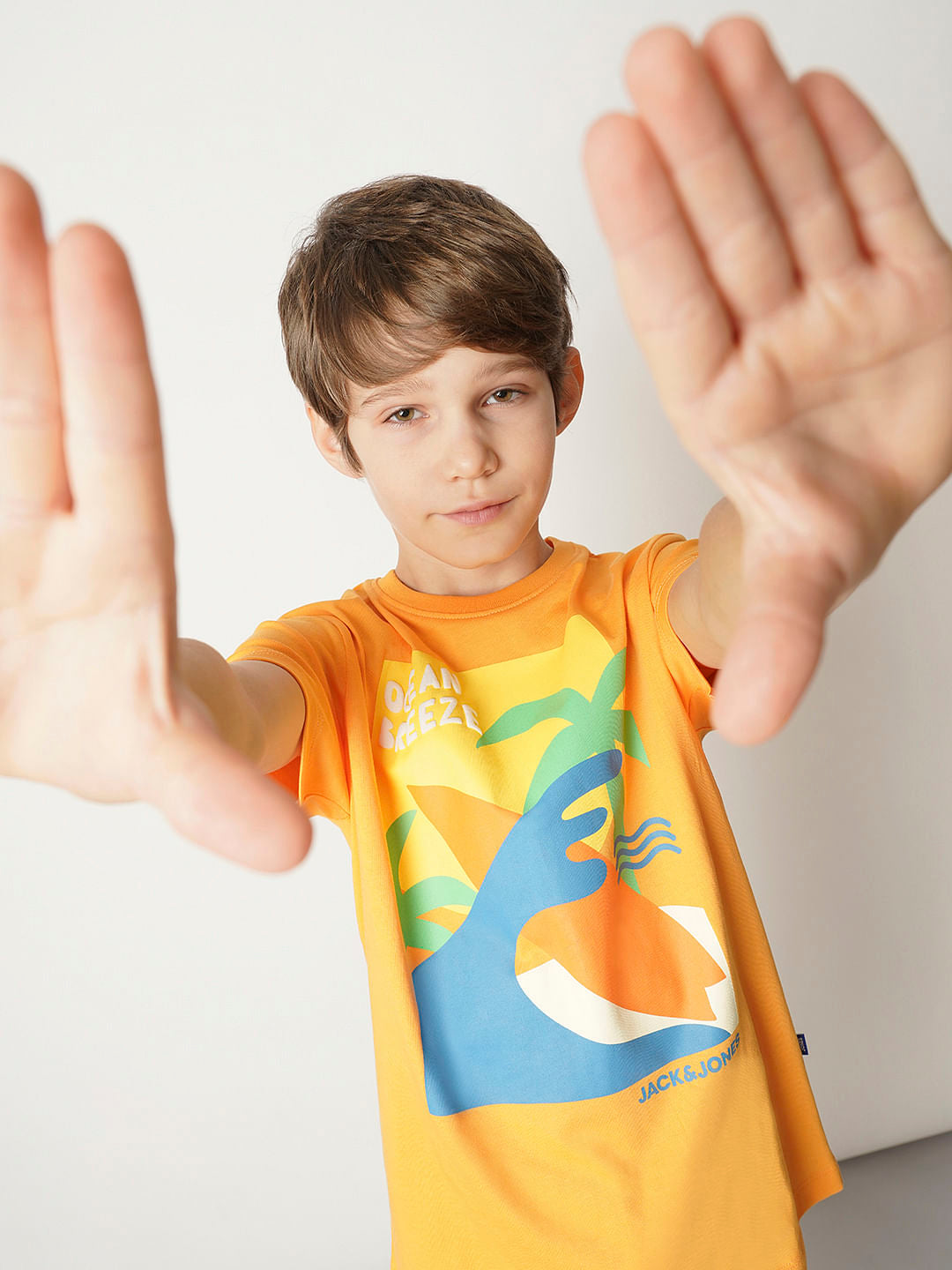 Boys Orange Ocean Breeze Crew Neck T-shirt