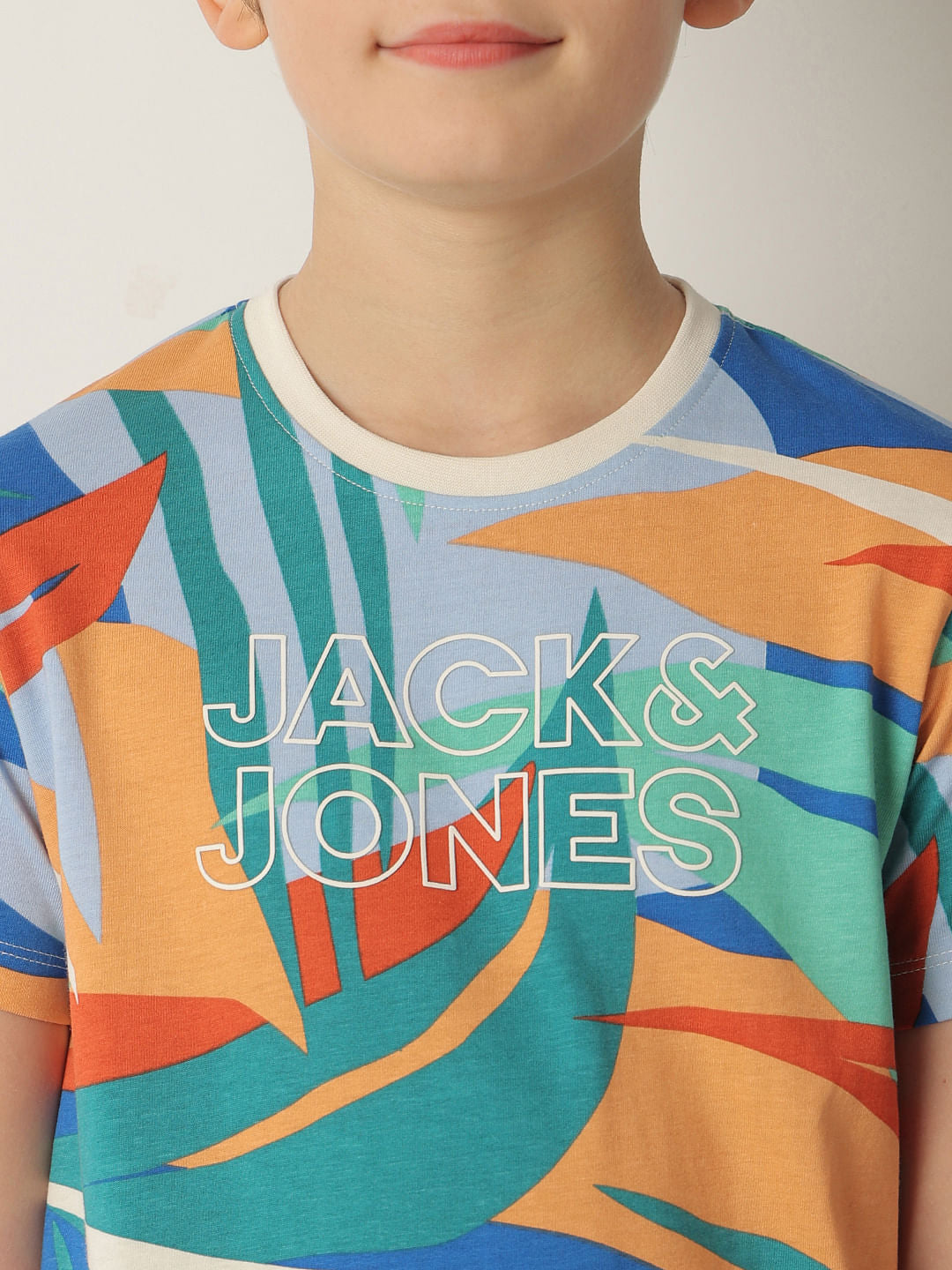 Boys Blue Tropical Print Co-ord Set T-shirt