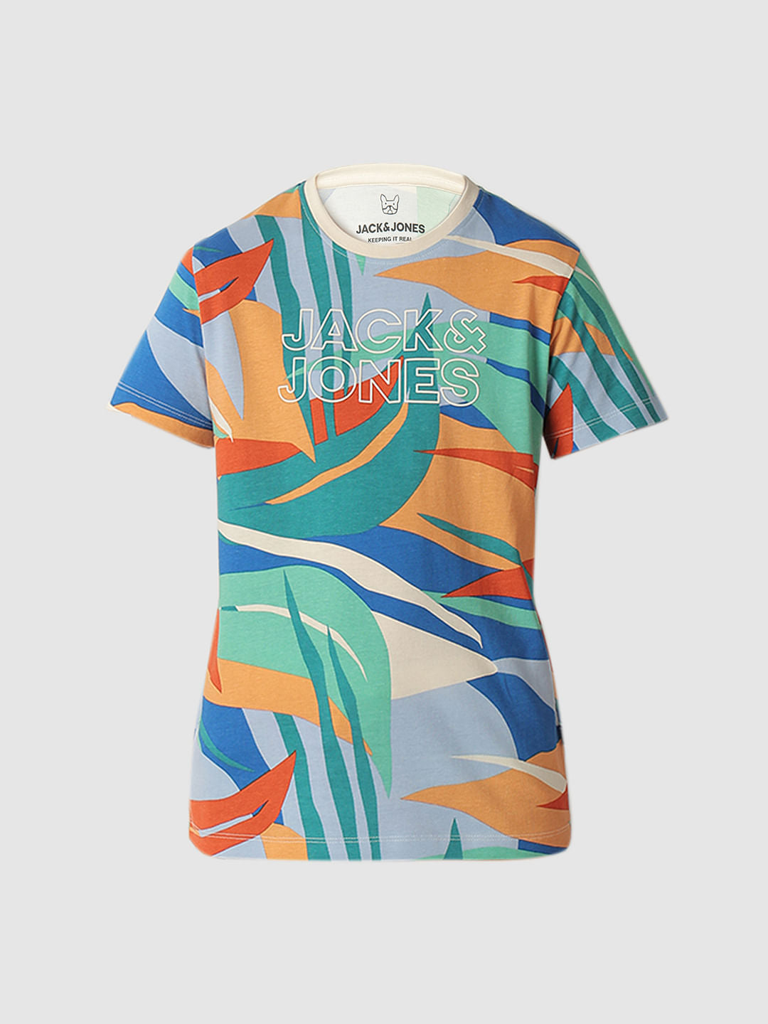 Boys Blue Tropical Print Co-ord Set T-shirt