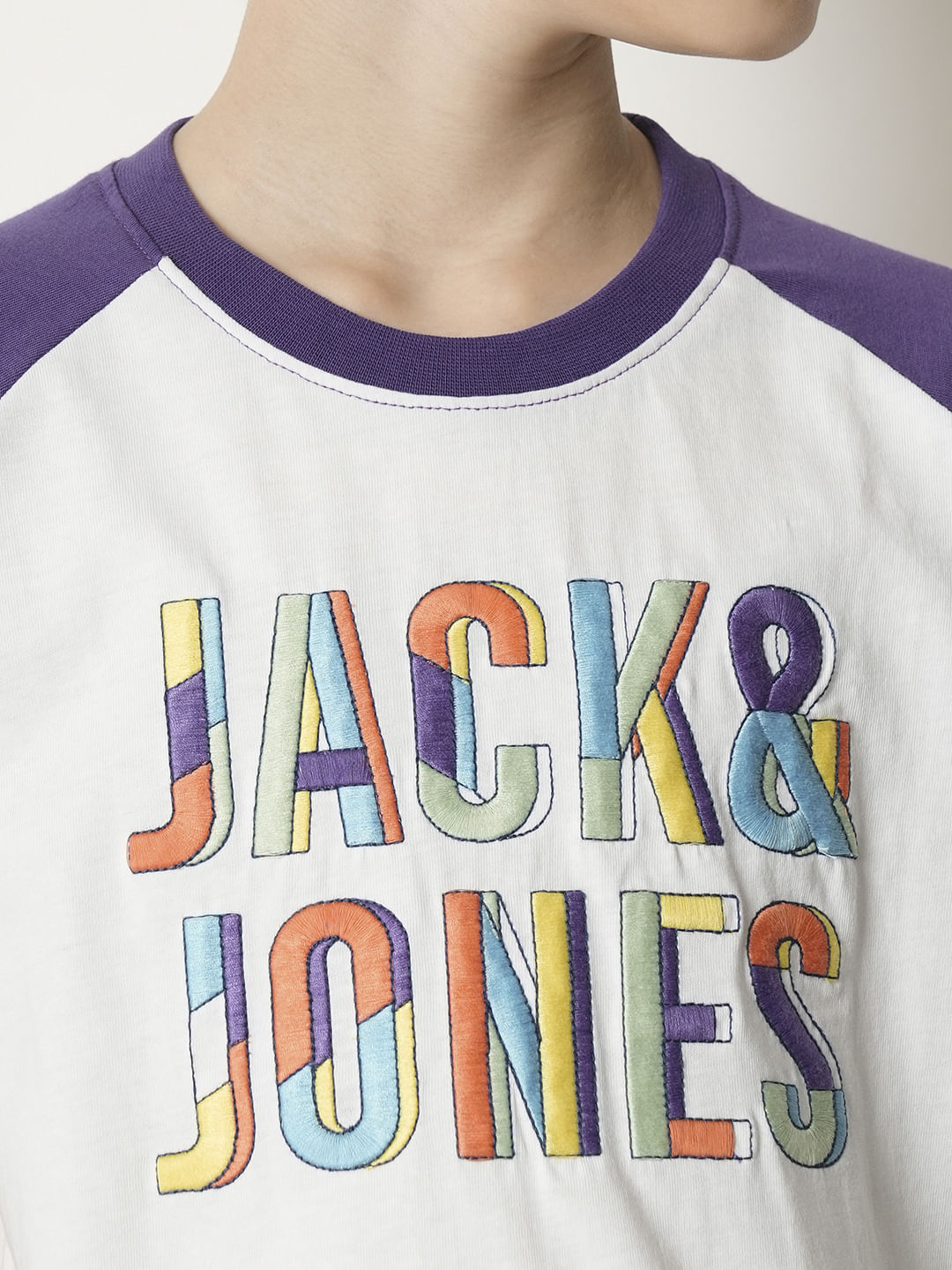Boys White Colourblocked T-shirt